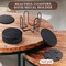 Slate Drink Coasters with Metal Holder,Set of 8 Black Coasters, 4 Inch Stone Coaster Set Coffee Table Decor Tabletop Protection for Home Office Kitchen Apartment Bar